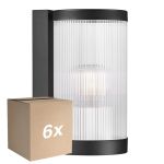 Flerpack 6x Nordlux Coupar Vägglampa Aluminium Svart | IP54 - Passande för E27